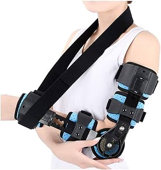 Amazon.co.jp: ヒンジ付き肘ブレース、調節可能な肘固定具装具、腕装具
