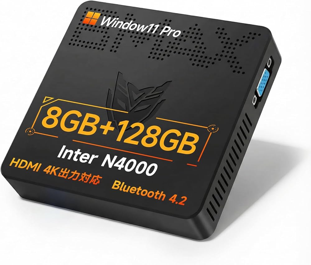 Amazon.co.jp: 【ミニpc Intel N4000搭載 高コスパ】DDR4 8GB+128GB