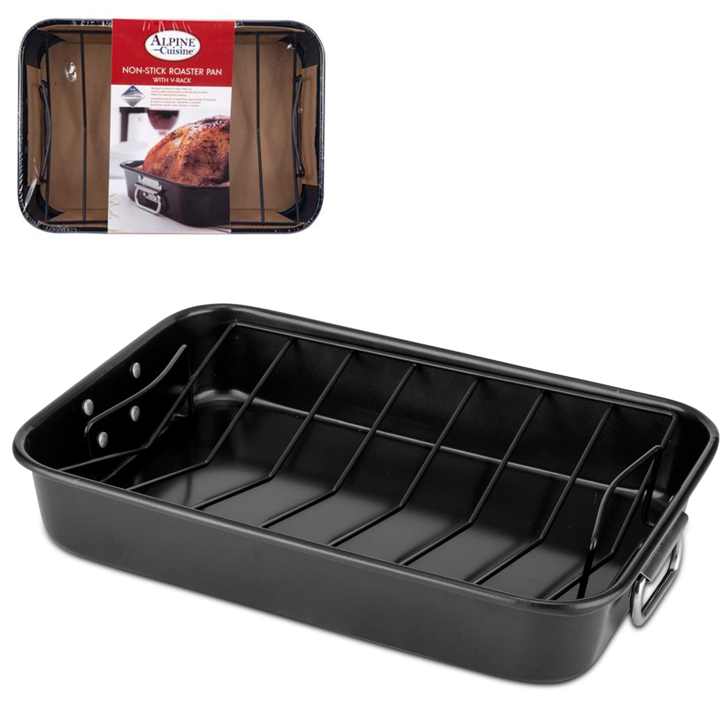 Amazon.com: Alpine Cuisine Turkey Roaster Pan with Rack 16-Inch