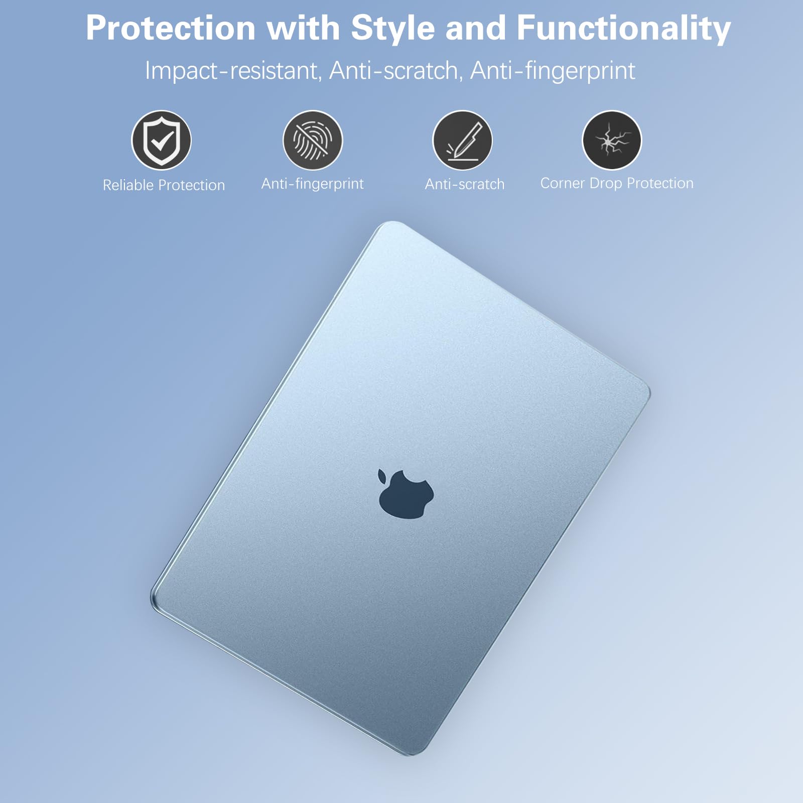 Amazon.com: KEROM SkyBlue Case for MacBook Air 13 inch 2025-2022