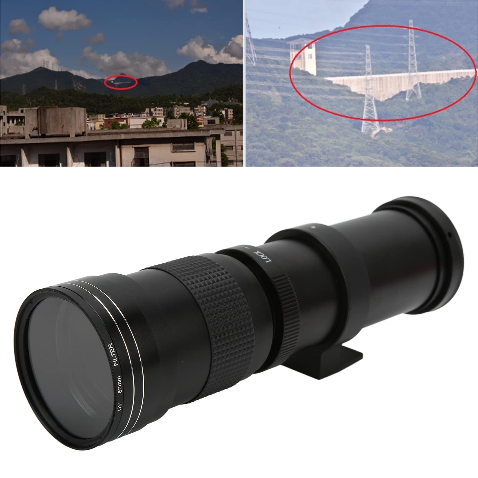 Amazon | 手動ズームレンズ、超望遠レンズ超長焦点距離全金属構造