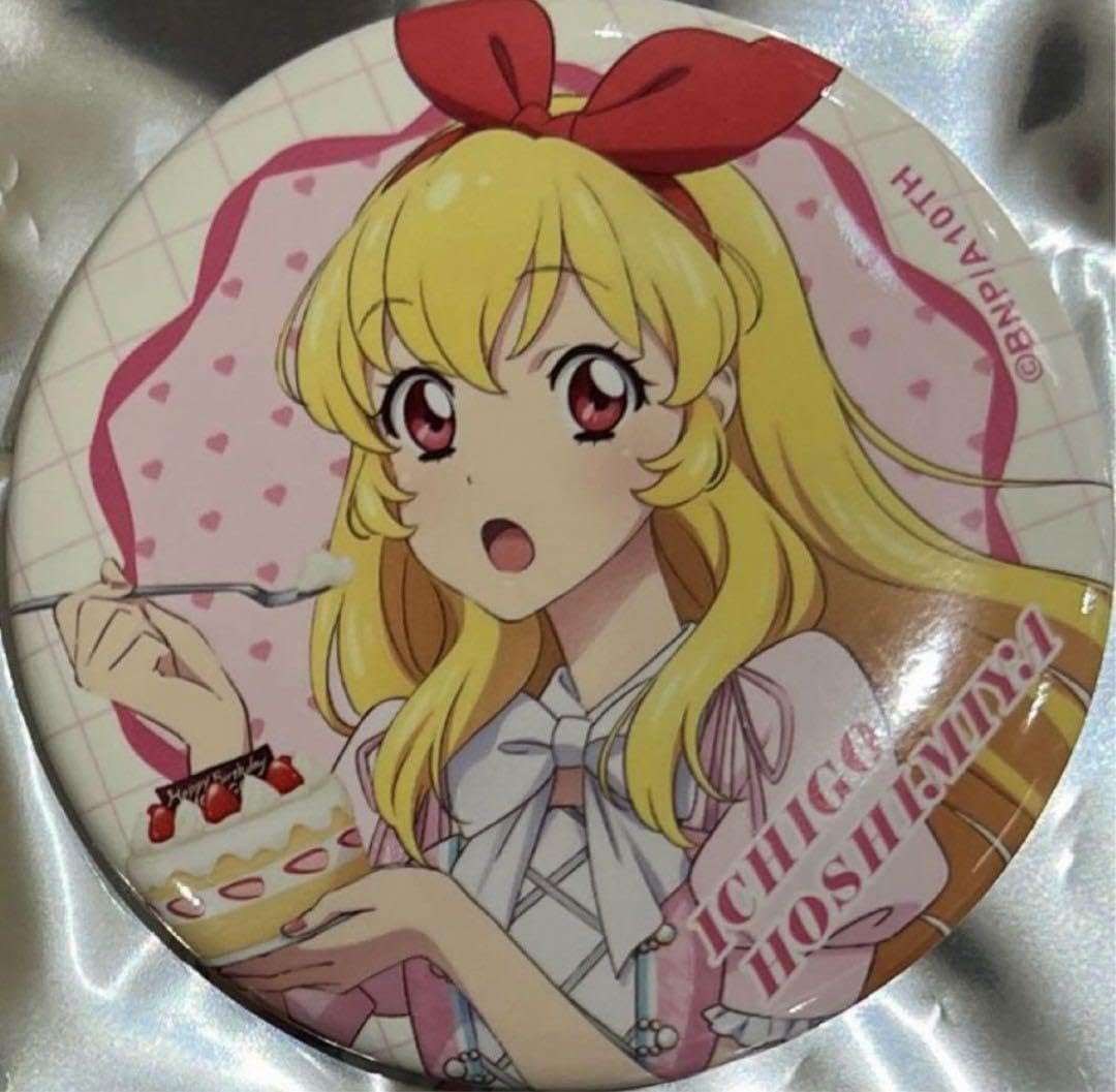 アイカツ 星宮いちご いちごだらけ缶バッジ バースデー キラキラver 36