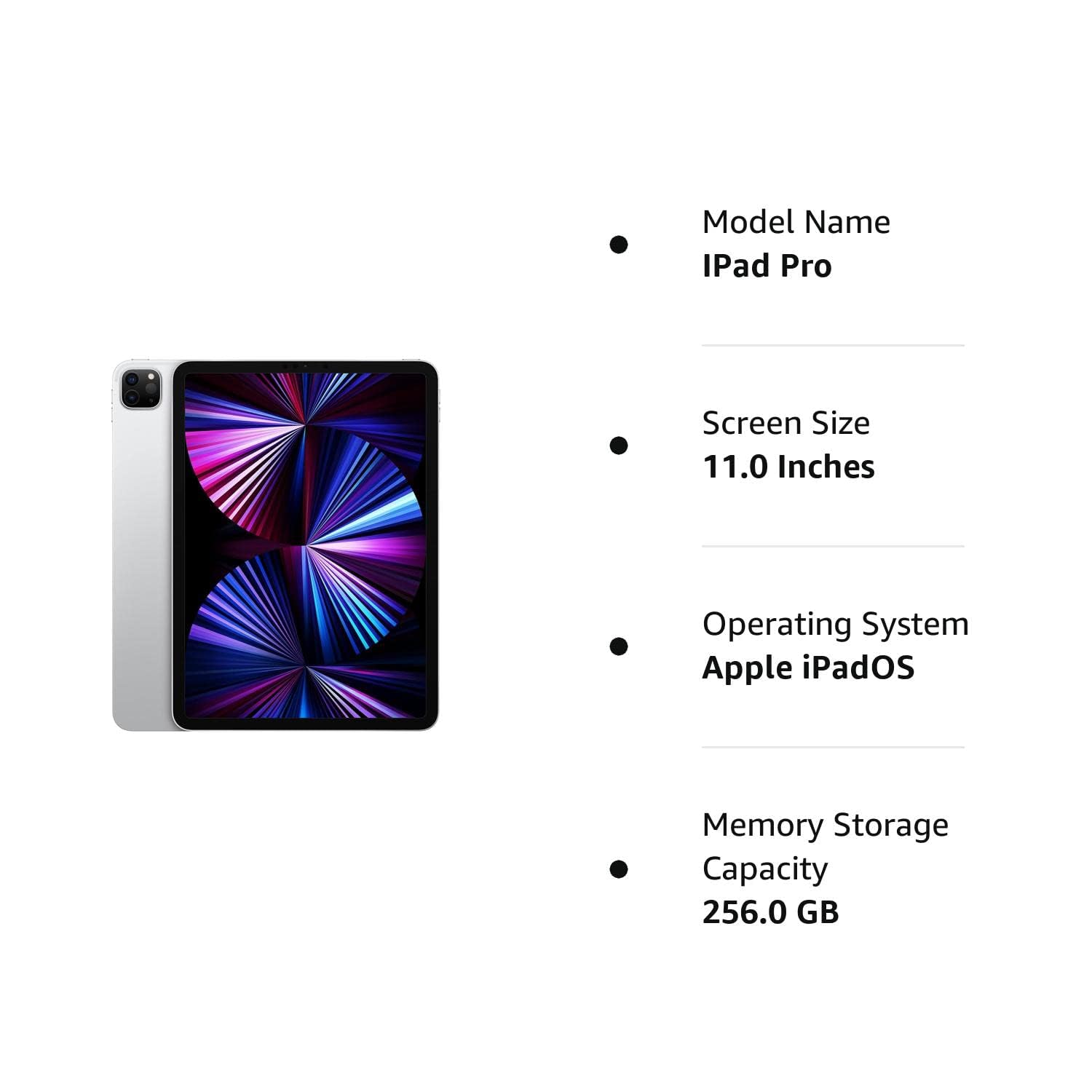 Amazon.com : Apple 2021 11-inch iPad Pro, Wi‐Fi, 256GB, Silver