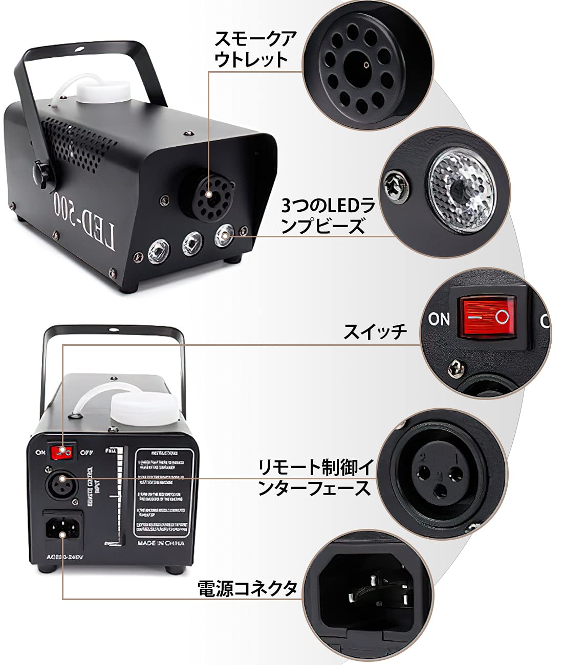 Amazon.co.jp: 億騰 フォグマシン ステージフォグマシン 500W LED 赤