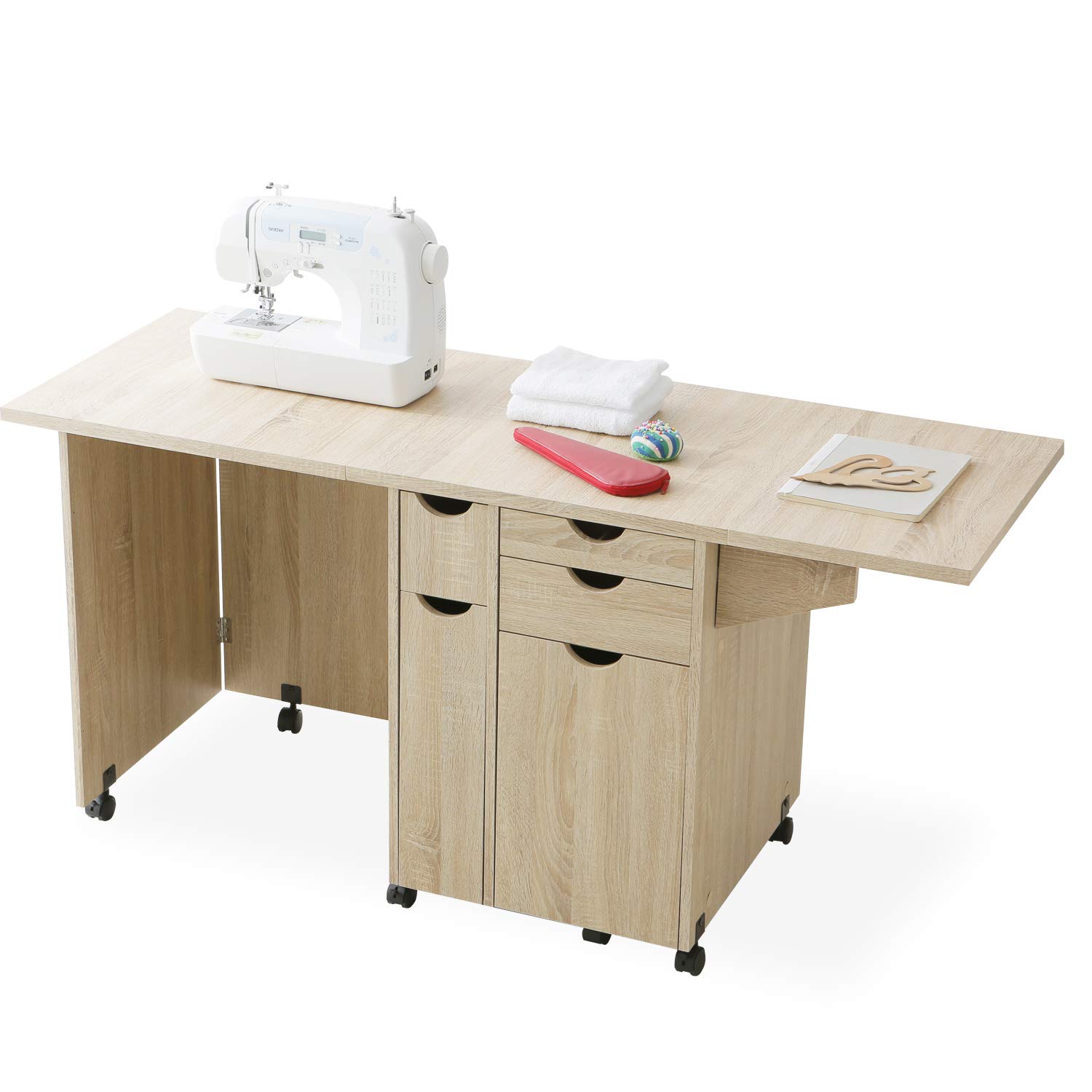 Amazon.co.jp : LOWYA ロウヤ ミシン台 作業台 洋裁 折りたたみ