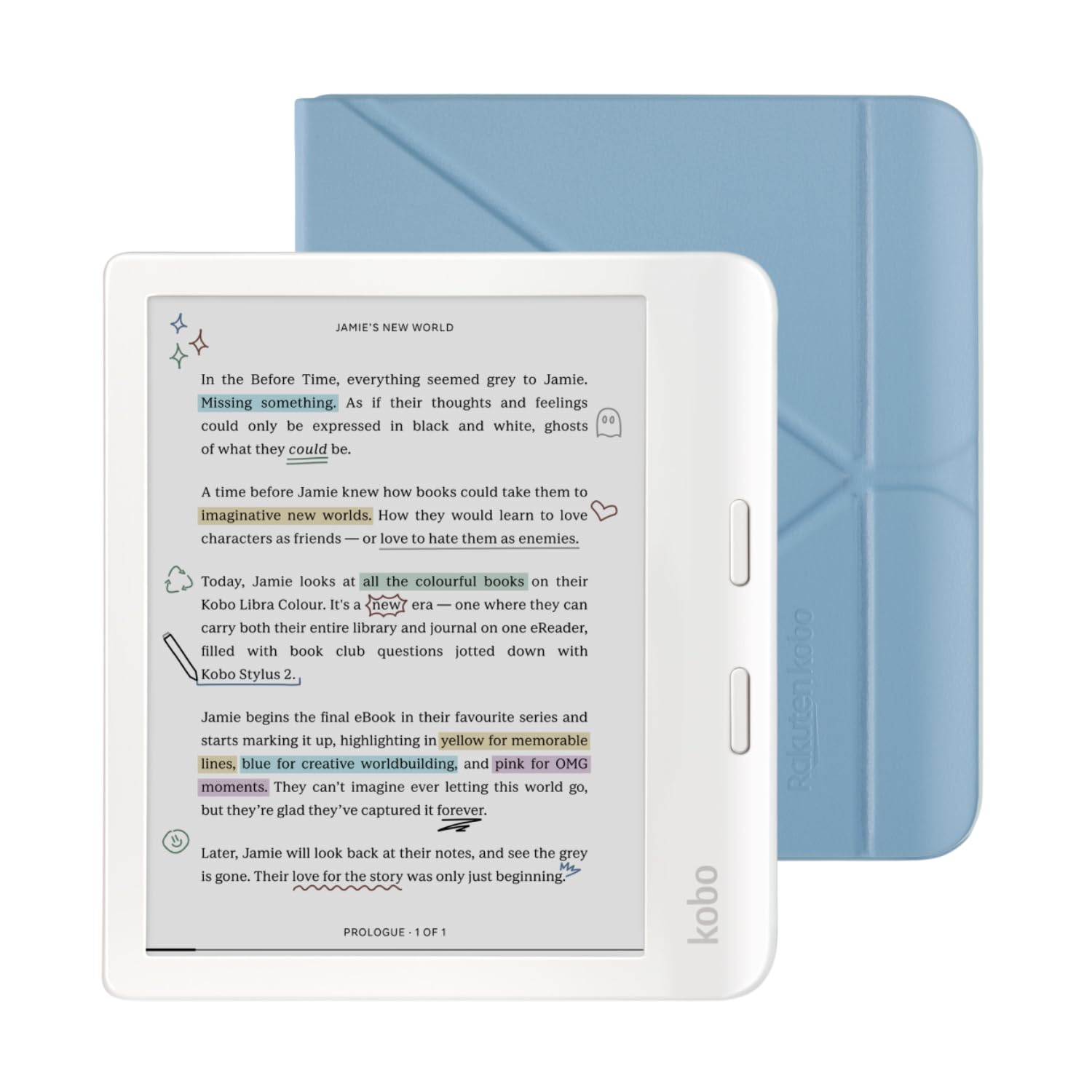 Amazon.com: Kobo Libra 彩色白色電子書閱讀器附盒組: 電子