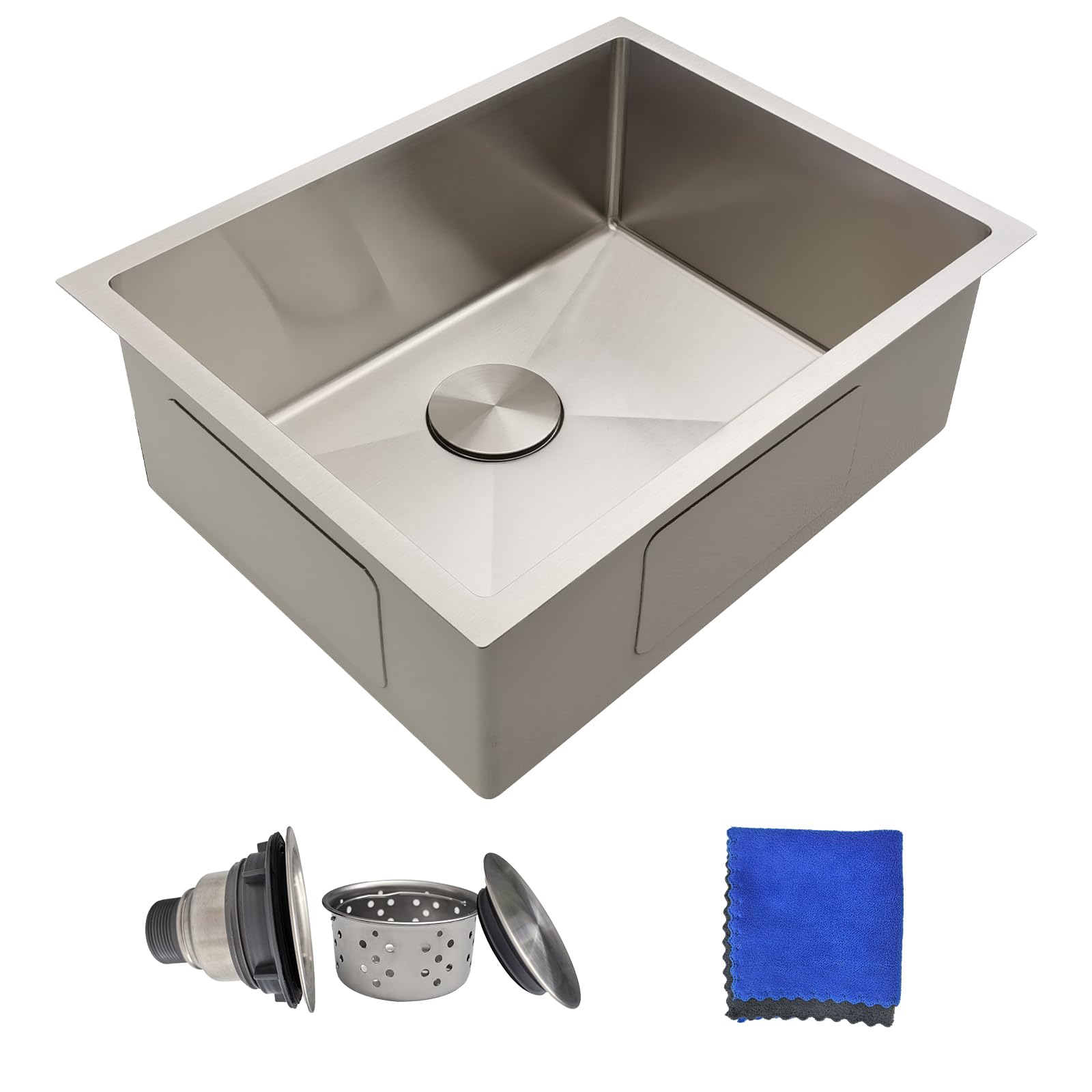 23 Inch Undermount Kitchen Sink - Delironexu 18 Gauge Stainless