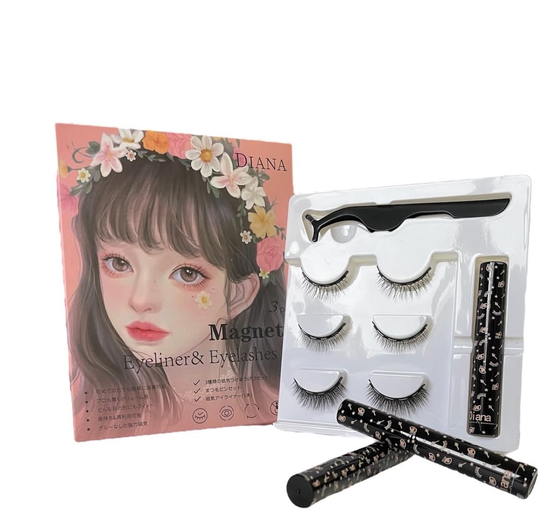 Amazon | DIANA つけまつげ マグネット式 つけまつげキット 3種類入り