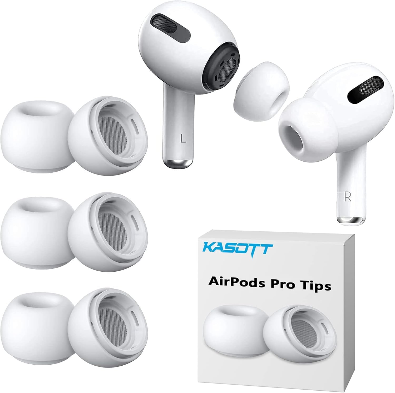 Amazon | KASOTT AirPods Pro イヤーピース シリコンイヤーチップ 遮音