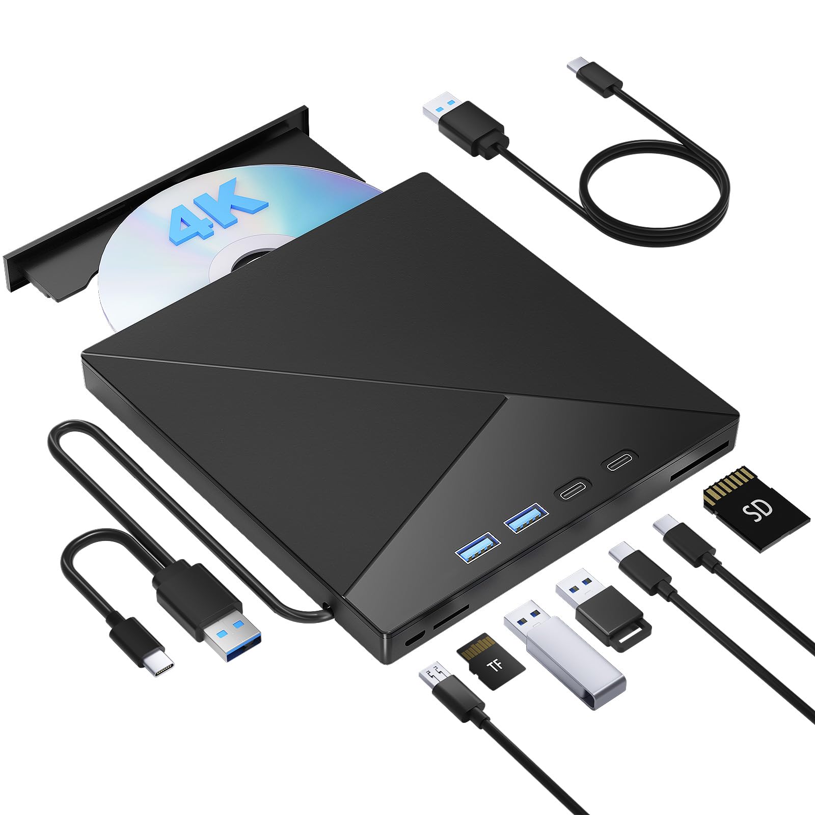Amazon.com: 7 IN 1 External Blu Ray Drive, 4k Blu Ray Burner with