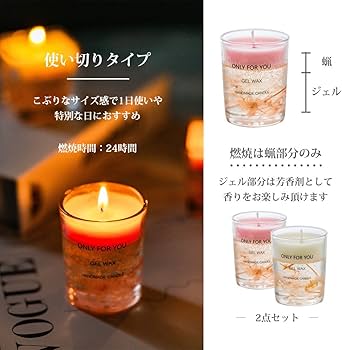 Amazon.co.jp: GOLWIS 2層 アロマキャンドル 2個入り ジェルキャンドル