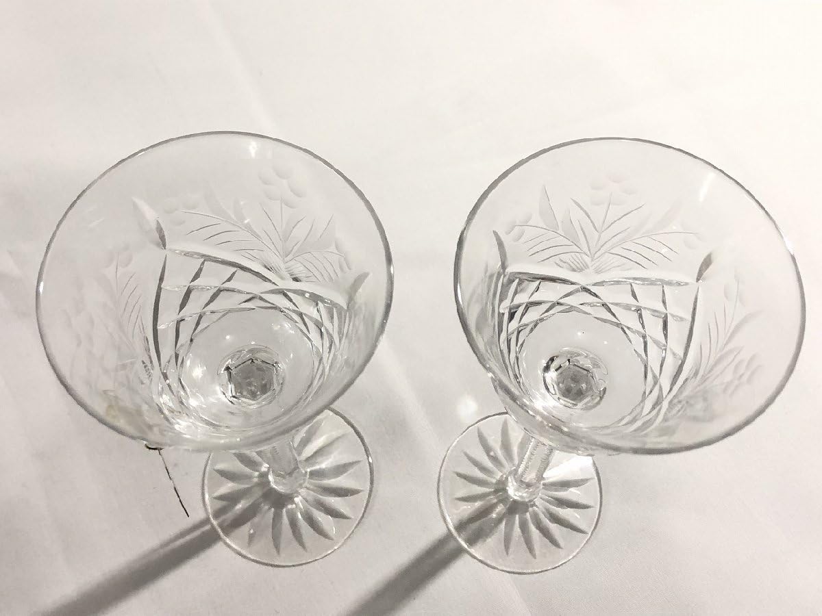 Amazon | カメイガラス クリスタル ドナウ 切子 ワイングラス ペア e1
