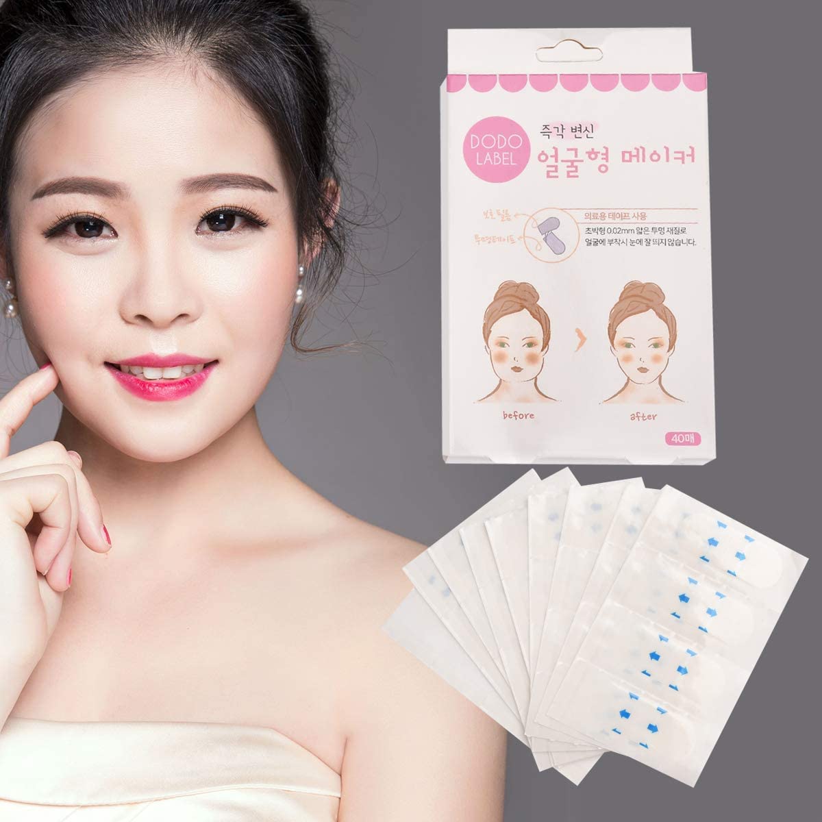 Amazon.co.jp: 小顔テープ 40枚入り 顔リフトアップ フェイステープ