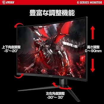 Amazon.co.jp: MSI Optix G271CQP 湾曲率1000Rゲーミングモニター VA