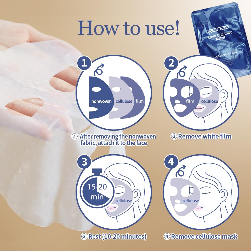 Amazon.com : Ronas Stem Cell Coconut Gel Mask 5 pack. Anti Aging