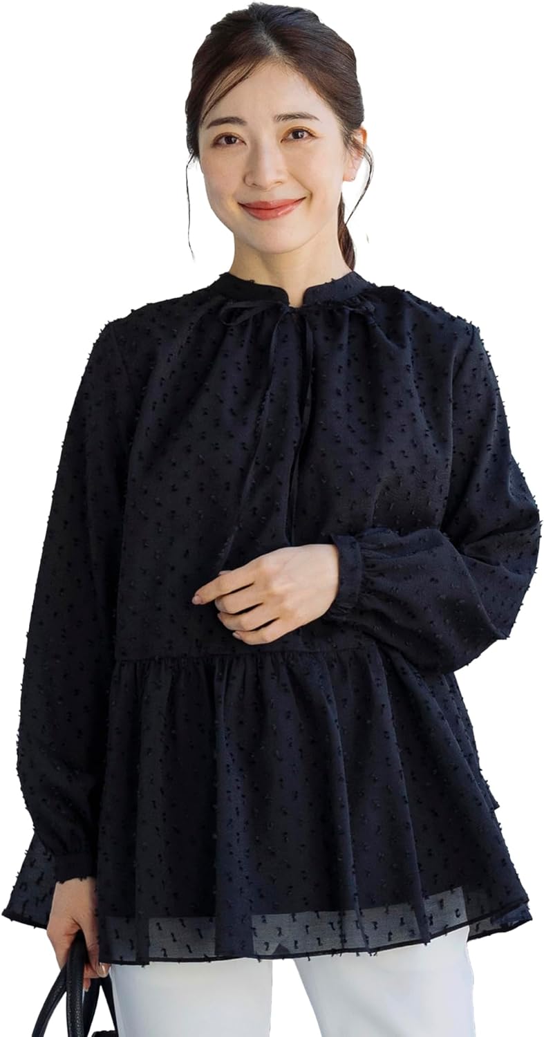 Amazon.co.jp: [ソーノ] プチリボンジャカード 2WAYシアーブラウス