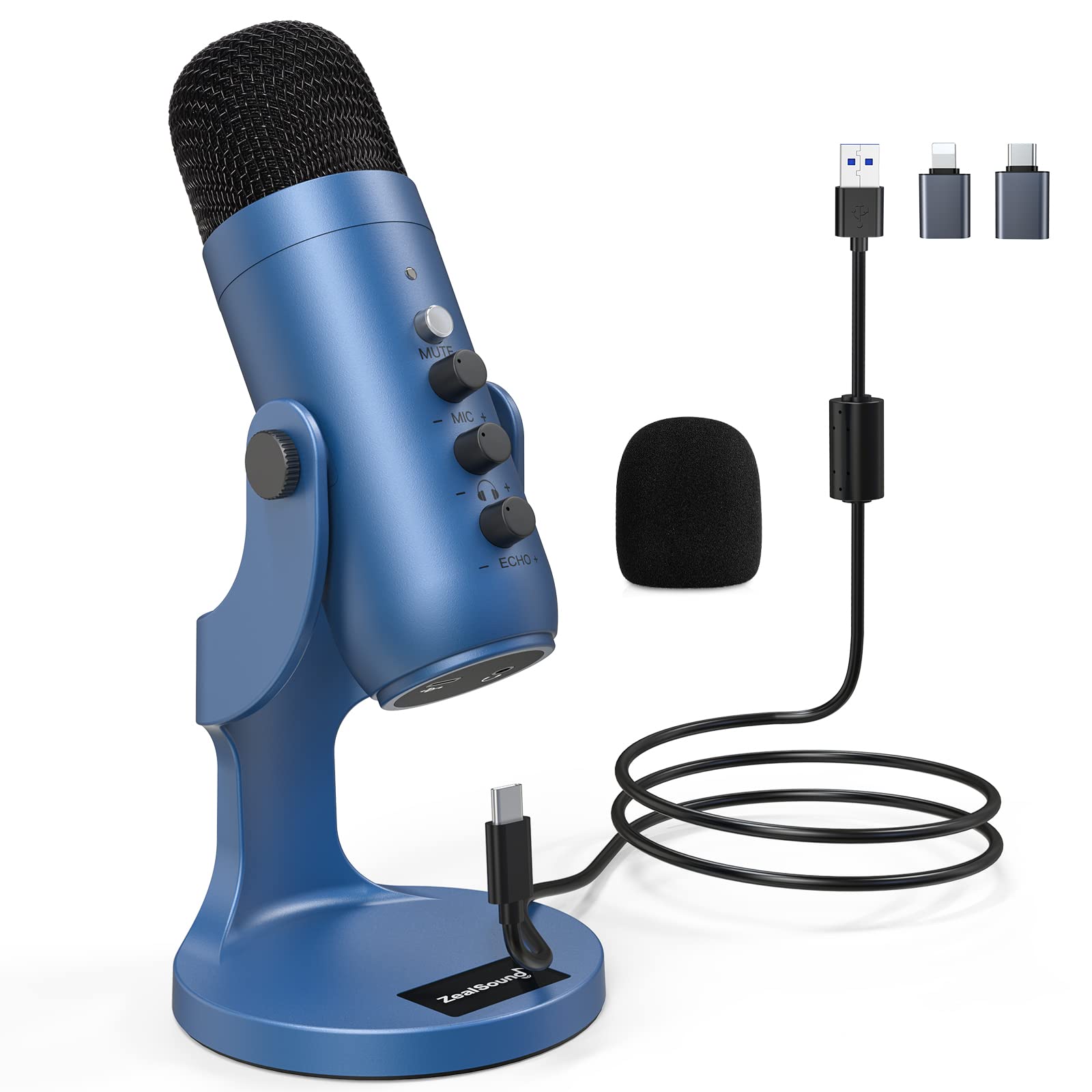 Amazon.co.jp: ZealSound USBマイク コンデンサーマイクPC用 配信用