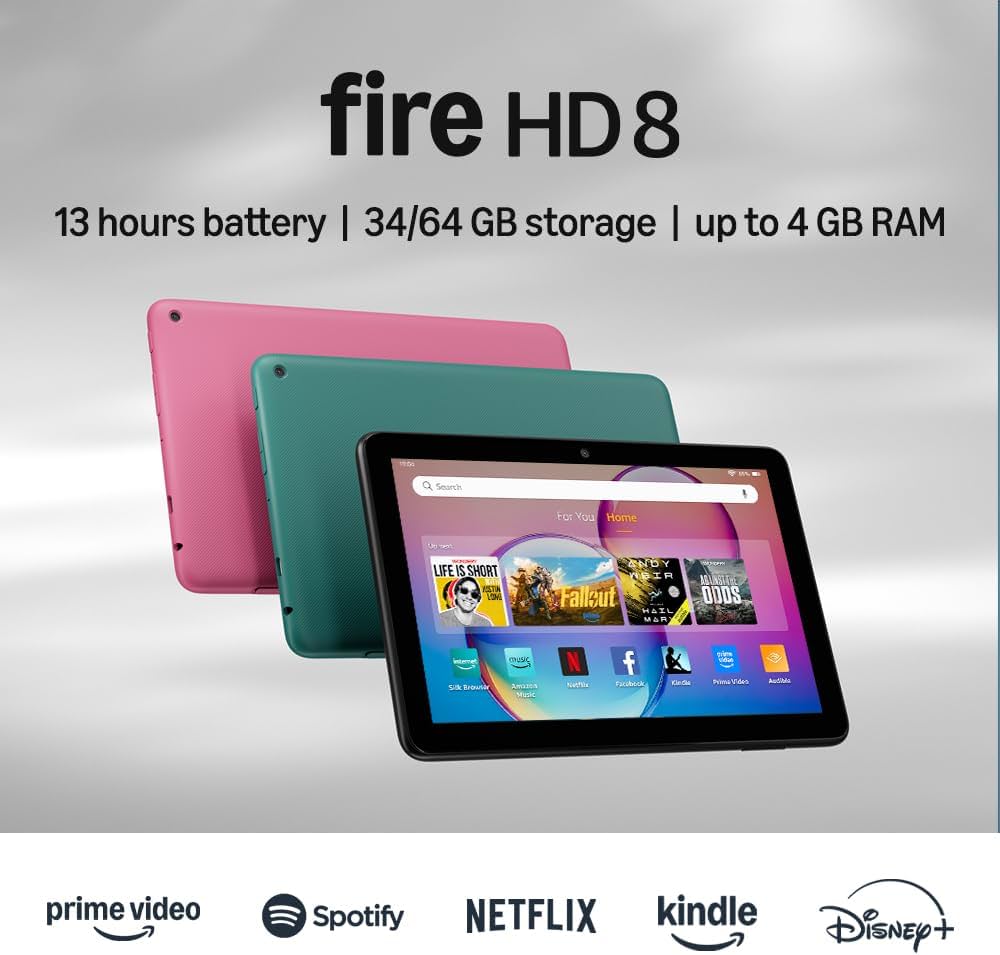 2024 Black Fire HD 8 Tablet, 8