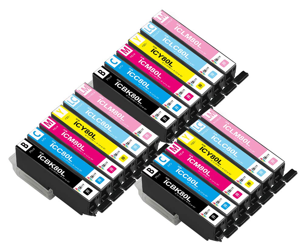 Amazon.co.jp: エプソン インクカートリッジ 80L 互換 IC6CL80L 6色*3