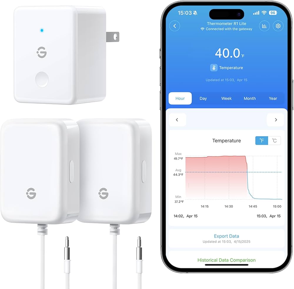 Amazon.co.jp: GoveeLife WiFi 冷蔵庫温度計 アラーム付き ワイヤレス