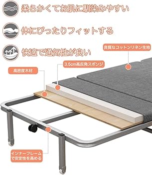 Amazon｜おりたたみベッド コンパクト 折りたたみ ベッド シングル