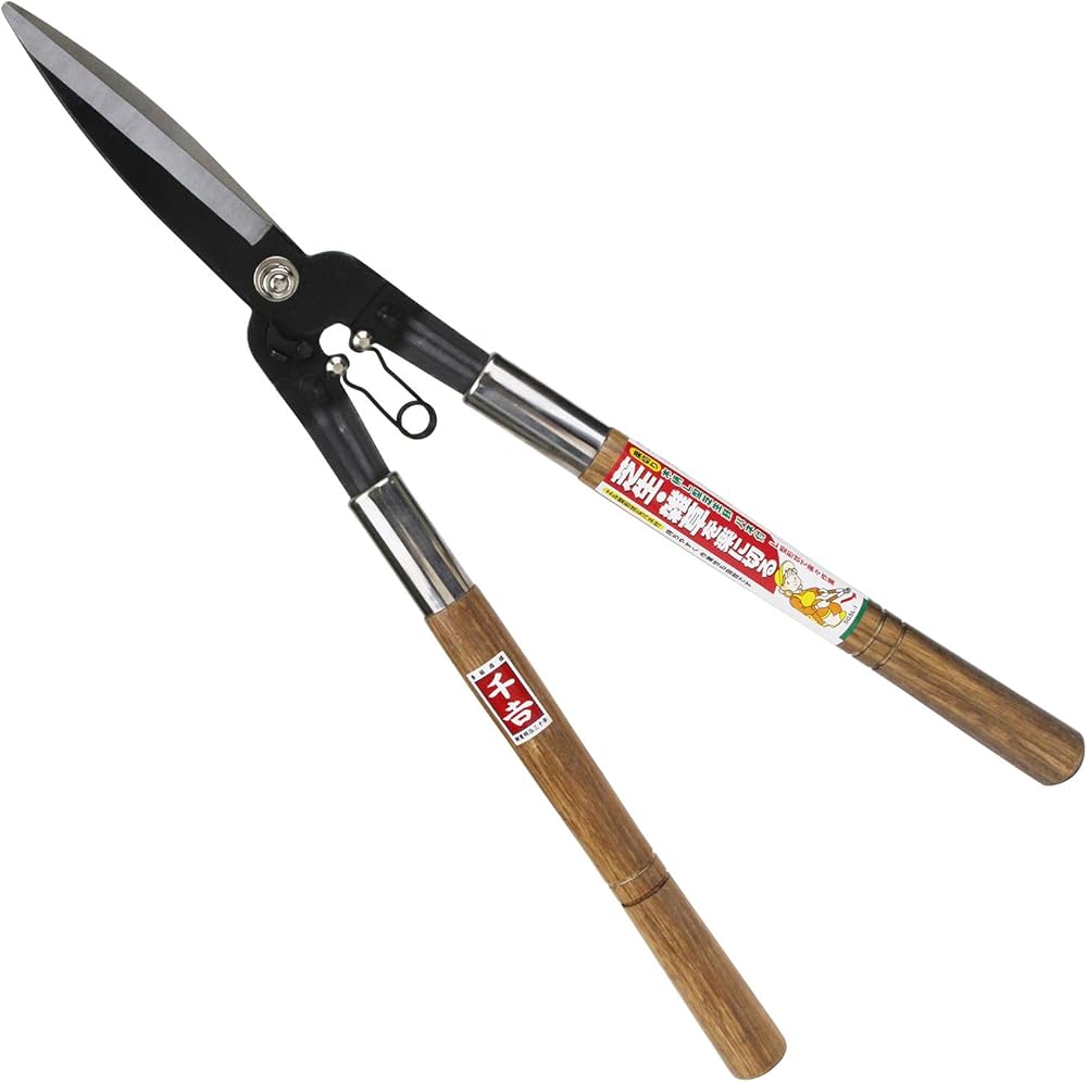 Amazon | 千吉(Senkichi) 木柄L型芝生鋏 バネ付 SGSL-1 | 園芸用はさみ