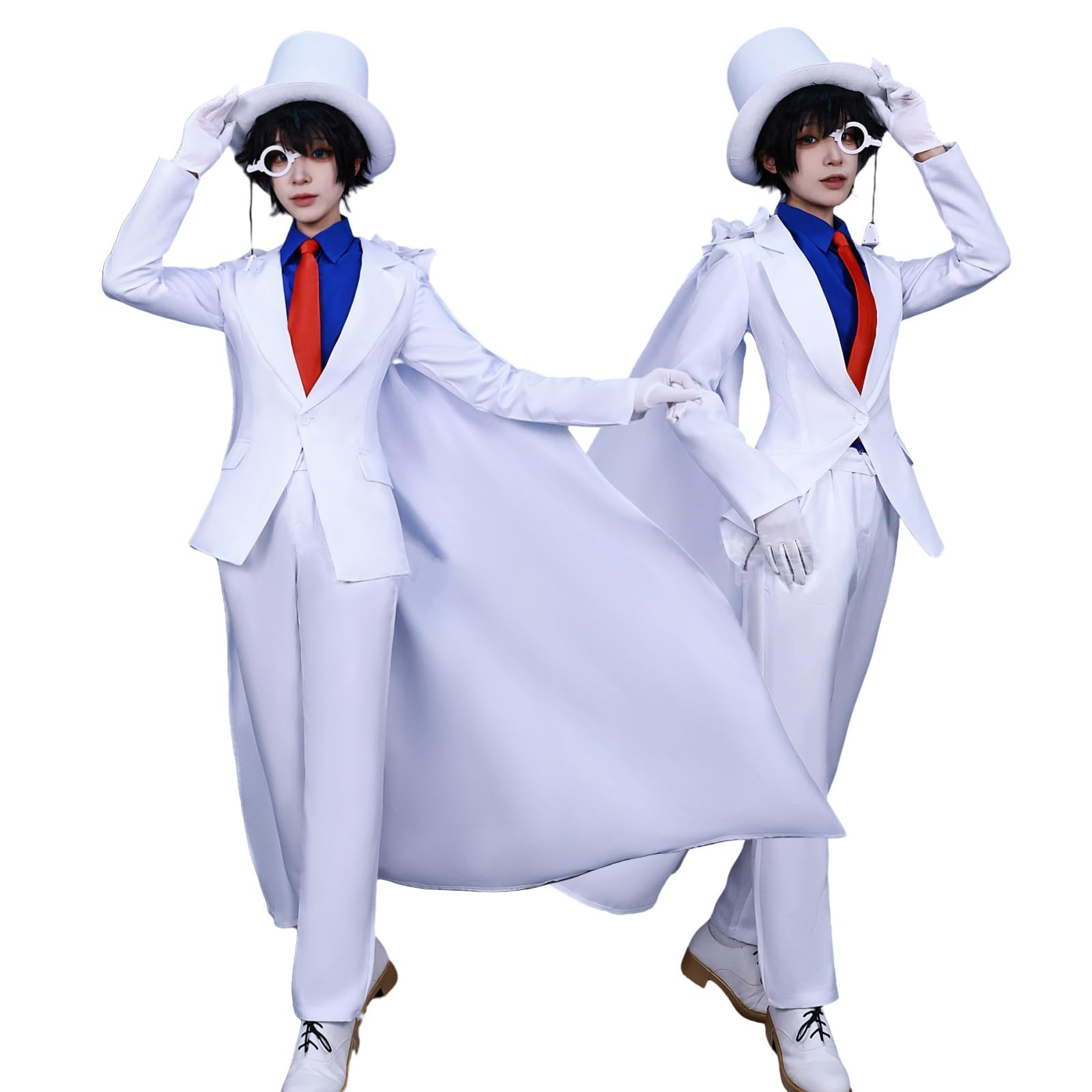 Amazon.co.jp: 怪盗キッド 黒羽快斗 コスプレ衣装 帽子付き 小物付き