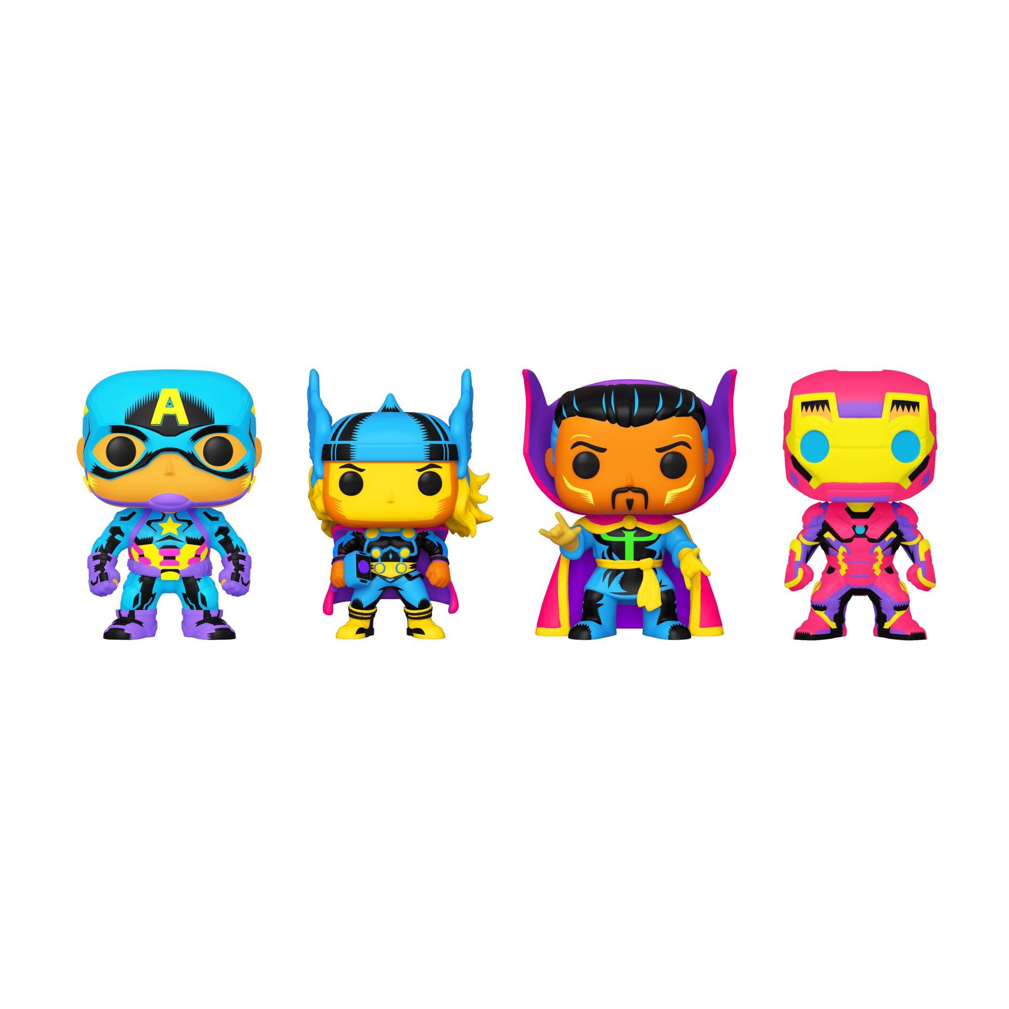 Amazon.com: Funko Pop! Marvel: Blacklight - Captain America - 4PK