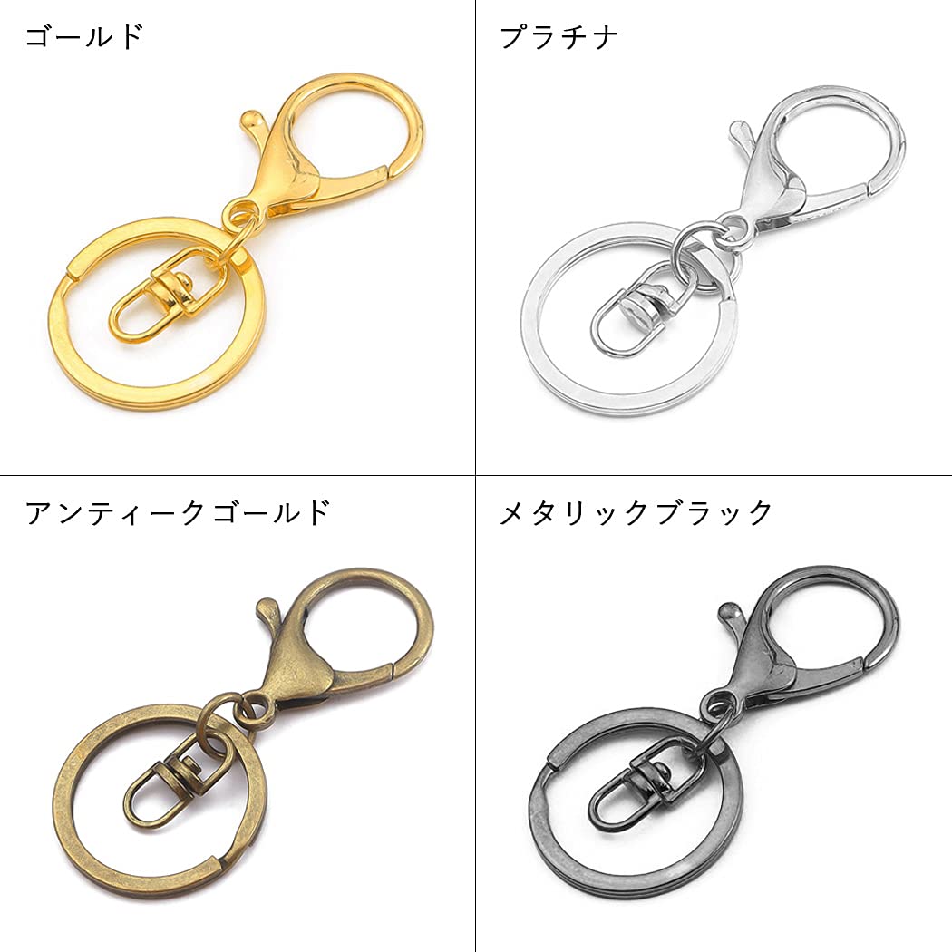 Amazon | ナスカン 二重リング 回転カン 68mm 5個 キーホルダー 金具