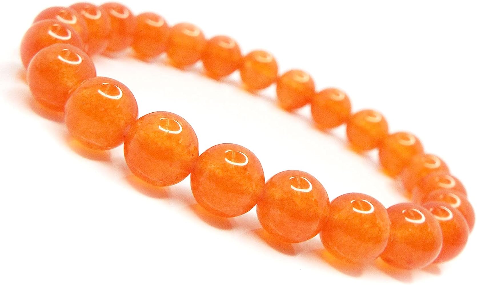 Amazon | [SION & Co.] 天然石 ブレスレット オレンジ ジェイド 約6mm