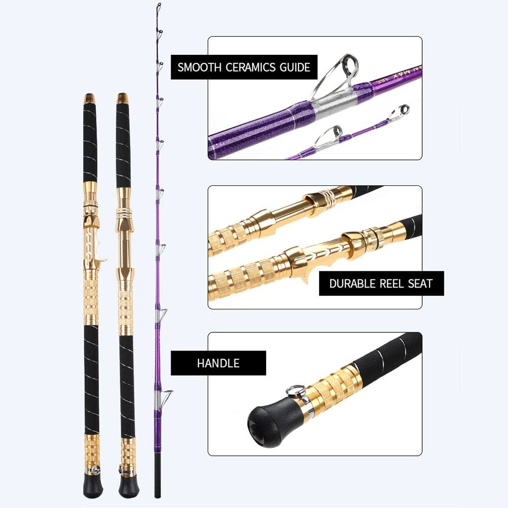 Amazon | 深海用 船竿 大物ロッド グリップ脫着式 船釣り 海釣り 青物