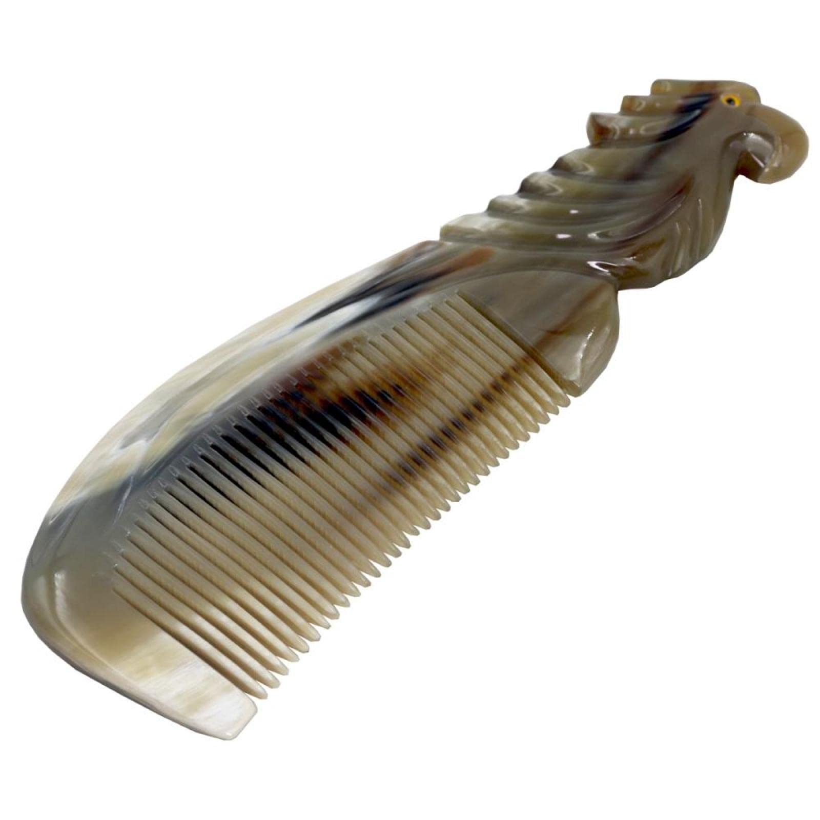 Amazon.co.jp: 7.48 インチの自然な水牛の角の櫛の櫛のブラシの毛の