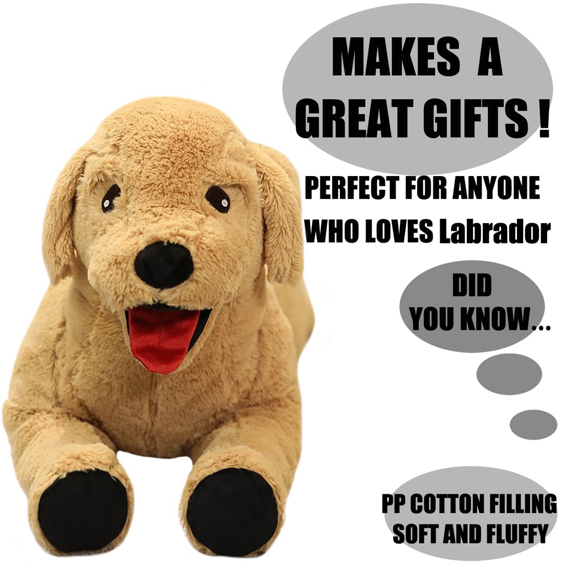 Amazon.co.jp: ELAINREN 大型ラブラドールレトリーバー ぬいぐるみ