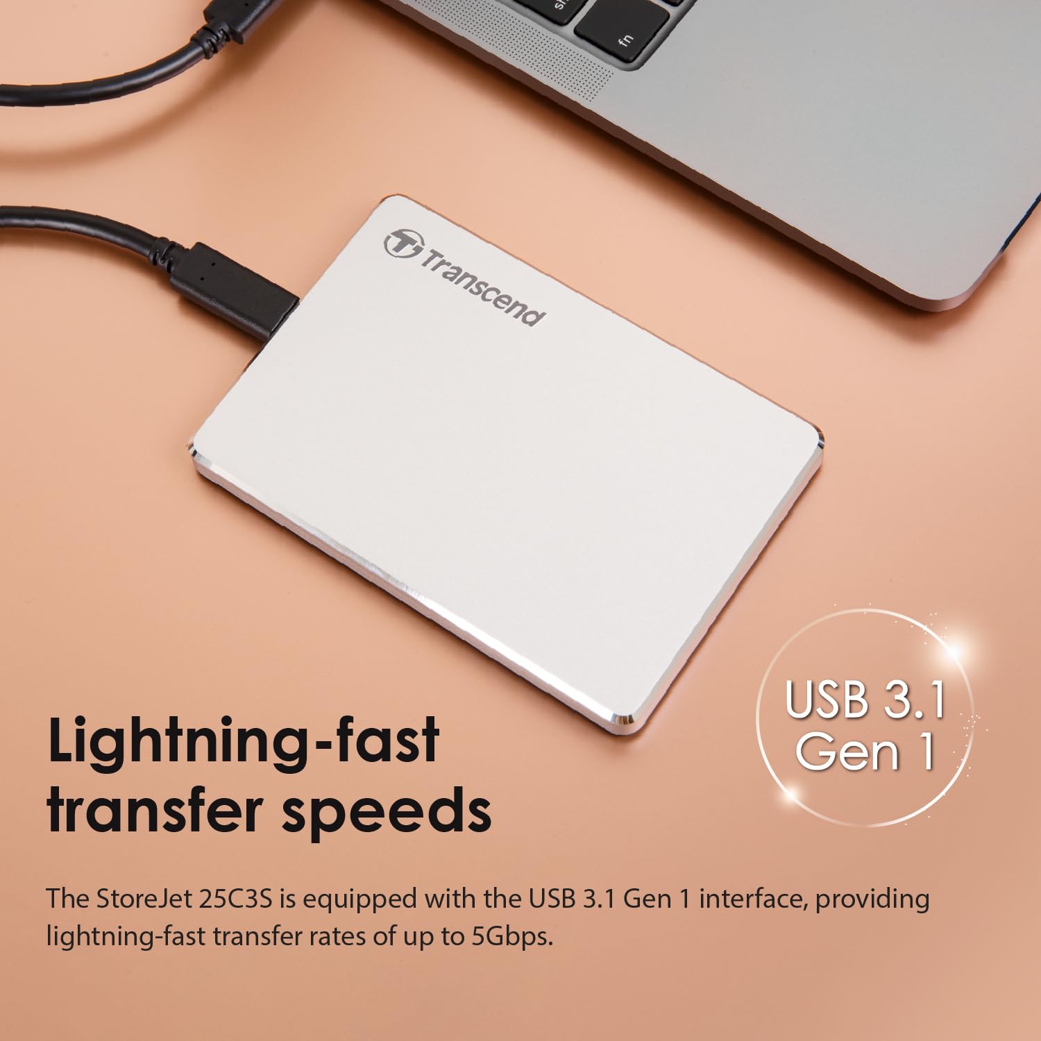 Amazon | Transcend USB3.1 2.5インチ スリムポータブルHDD 1TB