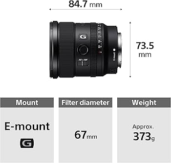 Amazon.com : Sony SEL20F18G - Full Frame Lens FE 20mm F1.8 G - A