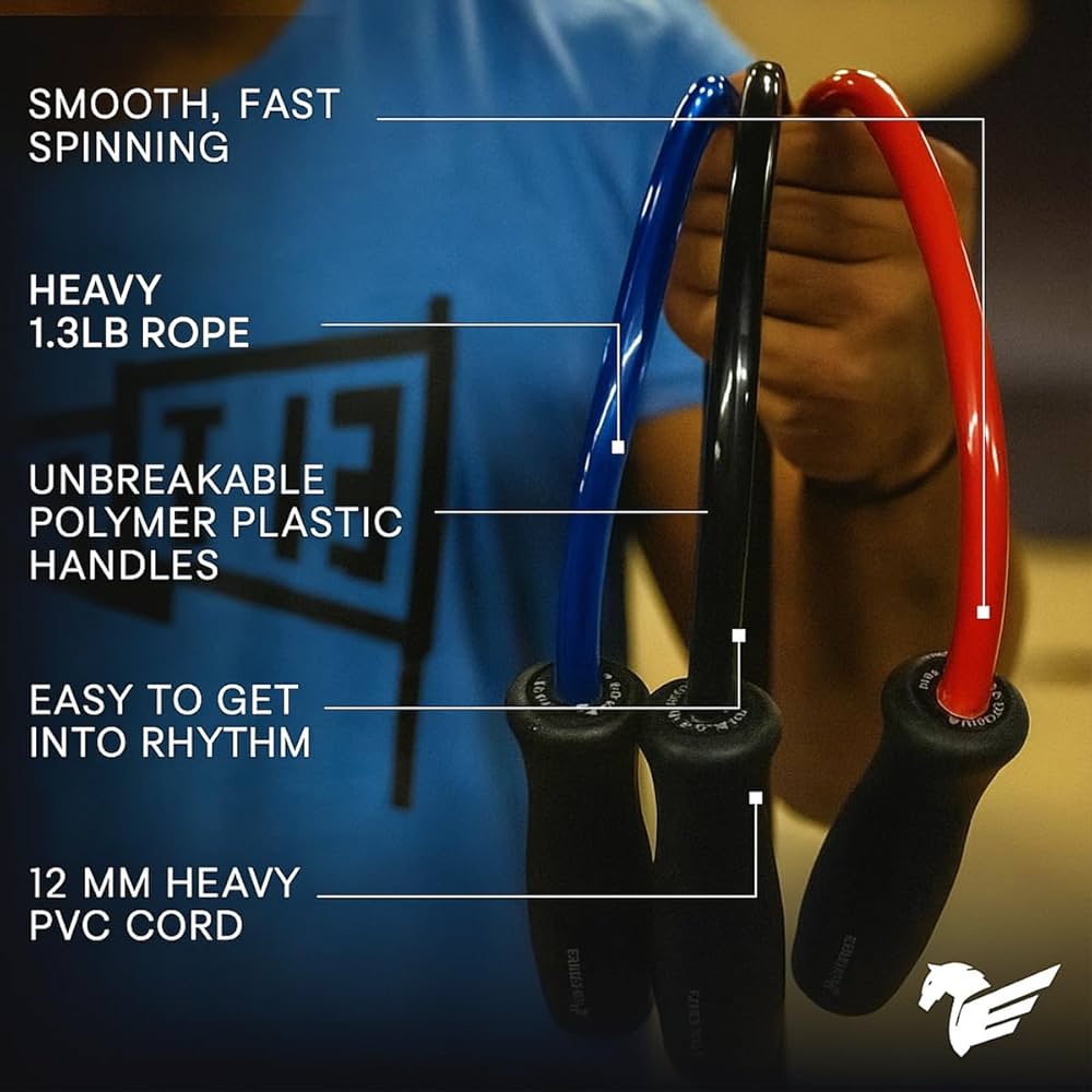 Amazon | Elite Jumps ムエタイ 2.0 重み付き縄跳び - 高強度