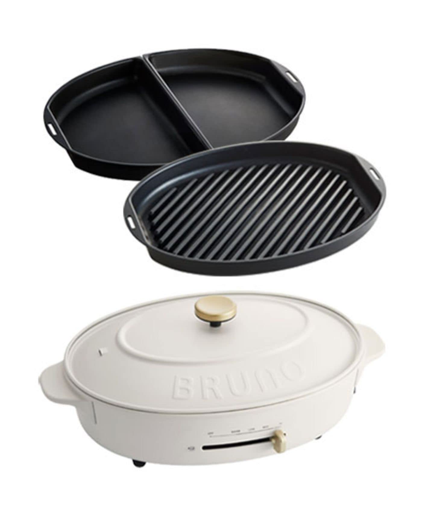Amazon | BRUNO ブルーノ オーバル ホットプレート ハーフプレート
