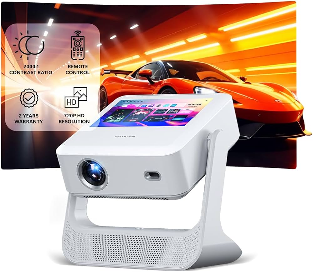 Green Lion Orion Taşınabilir Akıllı Projektör, 4K Destek, 8 inç HD