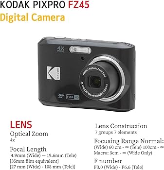 Amazon | Kodak PIXPRO FZ45 デジタルカメラセット ブラックポイント