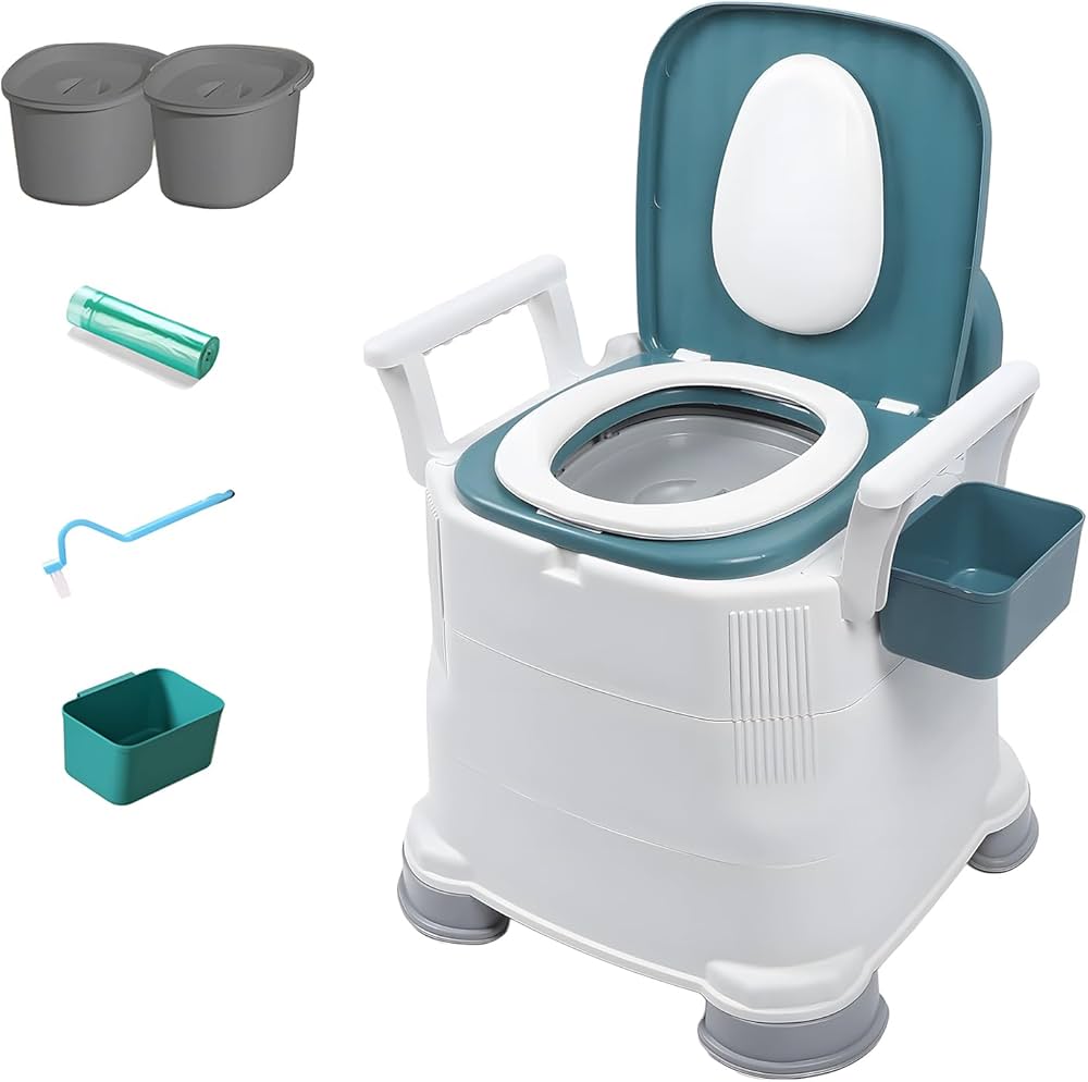 Amazon.co.jp: ポータブルトイレ 介護用トイレ 簡易トイレ 手すり付き
