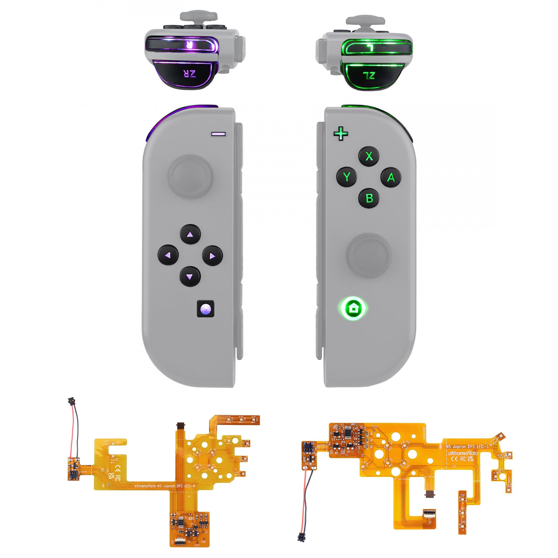Amazon.com: eXtremeRate 7 Colors 9 Modes NS Joycon DFS LED Kit
