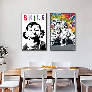 Amazon.co.jp: Banksy アートパネル 2枚 飾り絵 バンクシー 子供