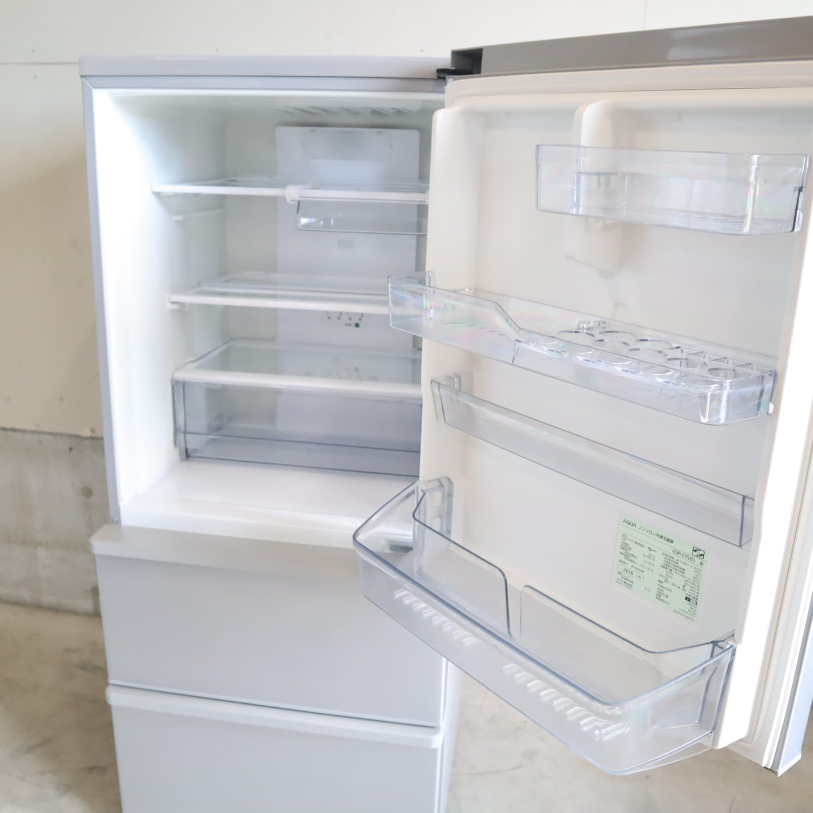 Amazon.co.jp: AQR-27G-S(ミスティシルバ-) 3ドア冷蔵庫 右開き 272L