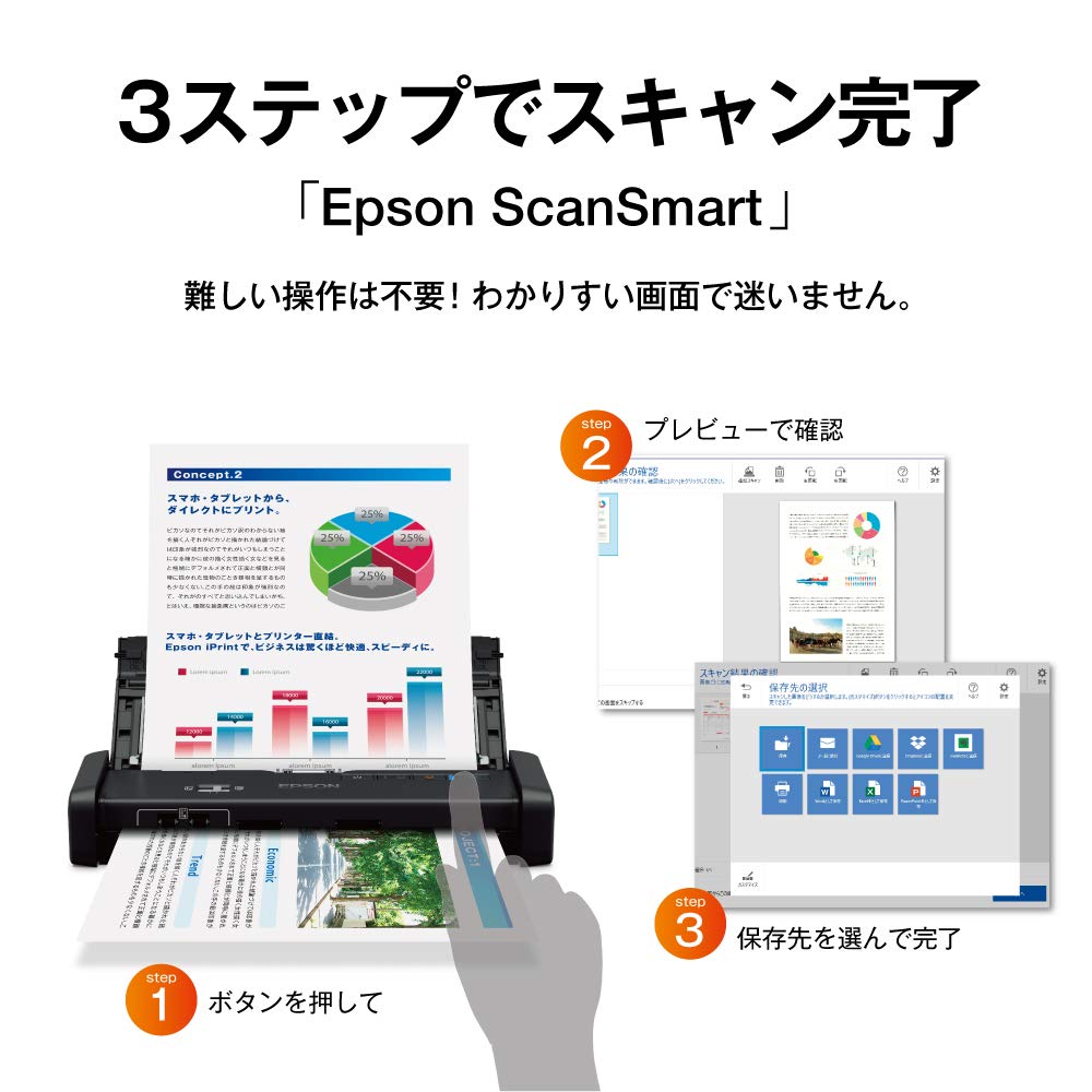 Amazon.co.jp: エプソン EPSON スキャナー DS-360W (シートフィード/A4