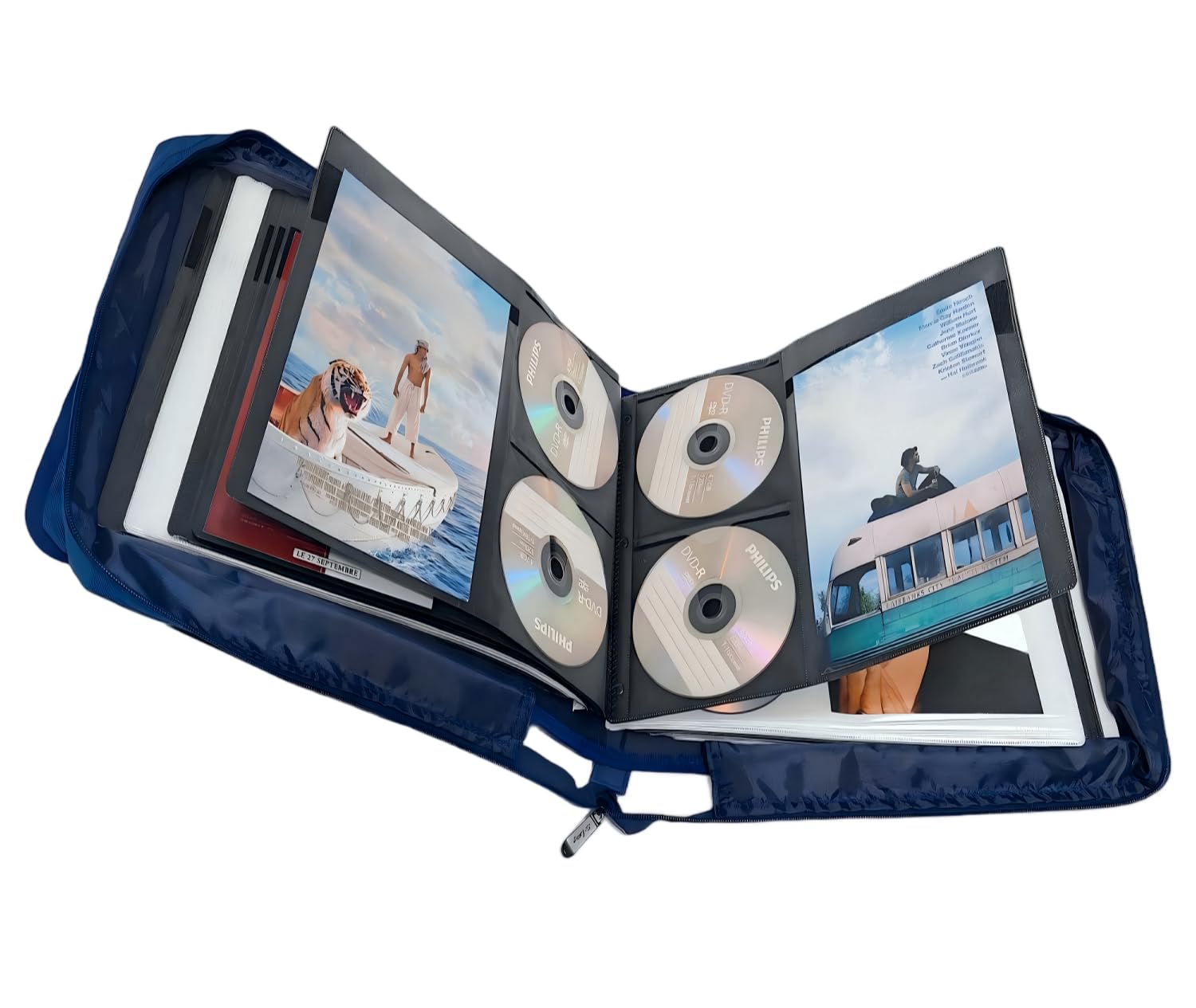 DVD CD Storage Case with Extra Wide Title Cover Pages for Blu Ray