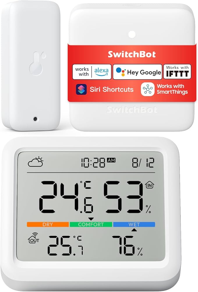 Amazon.co.jp: 【室内外温湿度と天気を同時に管理セット】SwitchBot 温