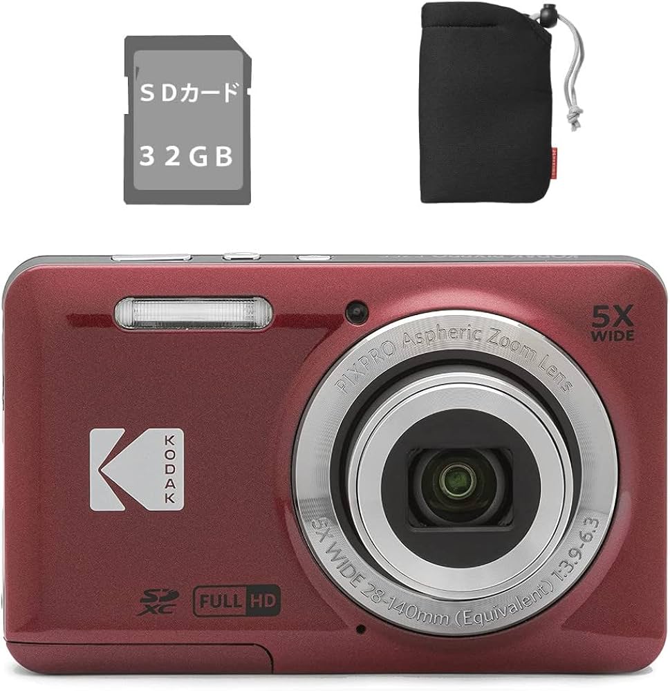 Amazon | コダック コンパクトデジタルカメラ FZ55 充電式 (レッド, SD