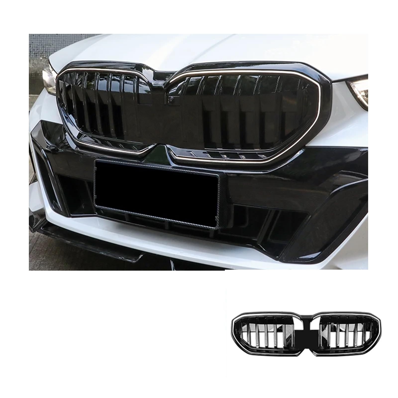 Amazon | 車用フロントキドニーグリル ABS ブラック フロントバンパー