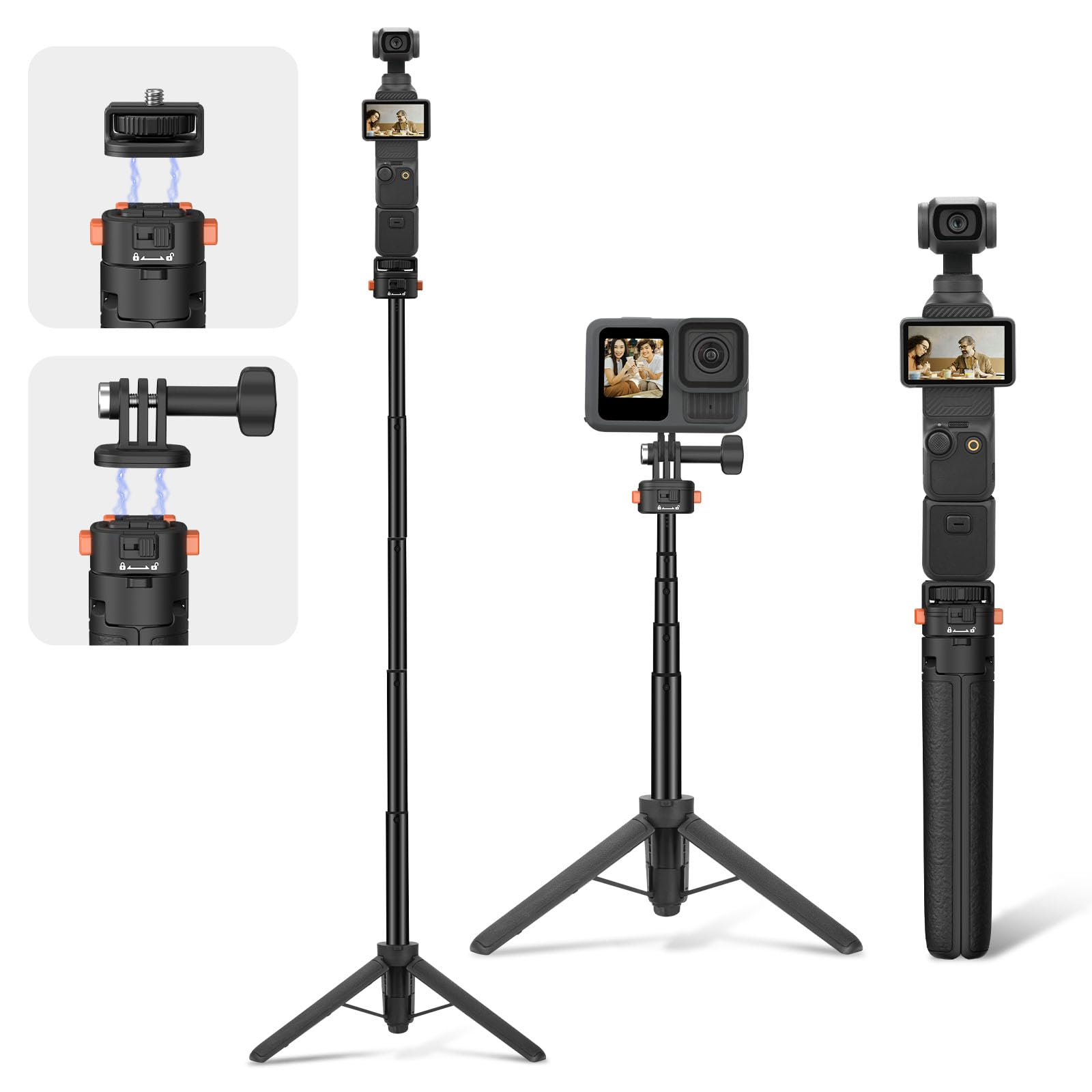 Amazon | Osmo Pocket 3用 伸縮式自撮り三脚 アクションカメラ対応