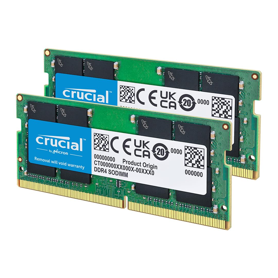 Crucial Kit RAM 64 GB (2 x 32 GB) DDR4 3200 MHz CL22 (ou 2933 MHz